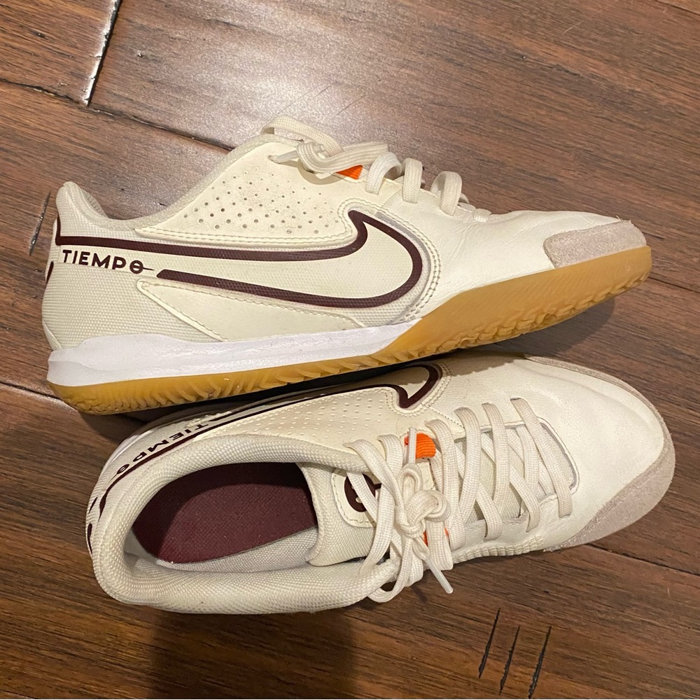 Nike Tiempo White Indoor Soccer Shoes